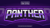 Fototapeta Panele - Purple Panther E-sport Gaming Logo Editable Text Effect