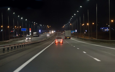 Wall Mural - highway traffic at night