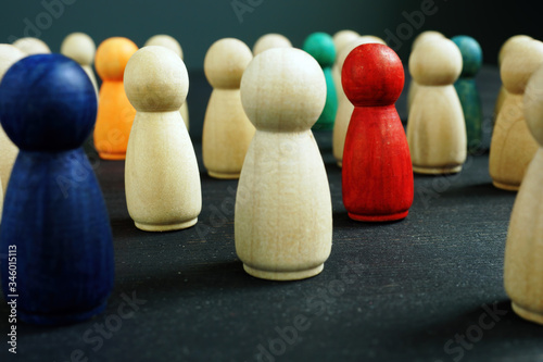 Equality and diversity concept. Group of colourful figures.