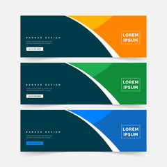 Wall Mural - Abstract Banner Template Design. Horizontal header, web banner. Social Media Cover, poster. Vector abstract geometric design banner web template. Vector illustration