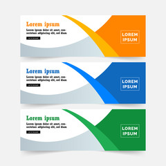 Wall Mural - Abstract Banner Template Design. Horizontal header, web banner. Social Media Cover, poster. Vector abstract geometric design banner web template. Vector illustration