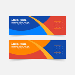 Wall Mural - Abstract Banner Template Design. Horizontal header, web banner. Social Media Cover, poster. Vector abstract geometric design banner web template. Vector illustration