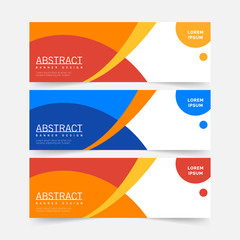 Wall Mural - Abstract Banner Template Design. Horizontal header, web banner. Social Media Cover, poster. Vector abstract geometric design banner web template. Vector illustration