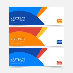 Wall Mural - Abstract Banner Template Design. Horizontal header, web banner. Social Media Cover, poster. Vector abstract geometric design banner web template. Vector illustration