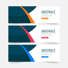 Wall Mural - Abstract Banner Template Design. Horizontal header, web banner. Social Media Cover, poster. Vector abstract geometric design banner web template. Vector illustration