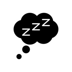 Canvas Print - sleep icon vector in black flat design on white background