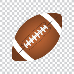 American football ball, isolated, vector illustration.