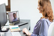 © Melinda Nagy - businesswoman and business in an online meeting home office