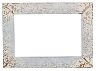 Wall Mural - Beige photo frame. Isolated object on a white background.