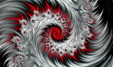 Fractal 3d Image, In The Form Of A Spiral, And A Pattern Similar To Flowers