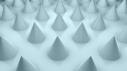 Aufkleber - Surface with numerous repeating cones, isometric background, modern computer generated 3d rendering backdrop