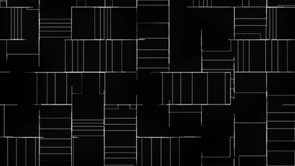 Poster - Computer generated cells of different sizes from thin lines. 3d rendering abstract technology backdrop
