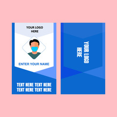 Poster - ID-Card Vector template design. Simple blue template ID-Card for your company or organization. ID Card template basic element graphic resources