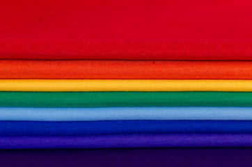 fabrics in bright rainbow colors