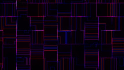 Poster - Computer generated cells of different sizes from thin lines. 3d rendering abstract technology backdrop
