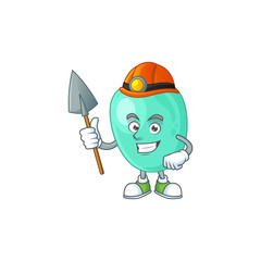 Sticker - cartoon character design of staphylococcus aureus work as a miner