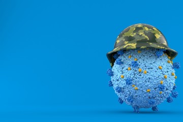 Canvas Print - Virus with military helmet