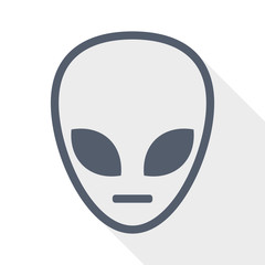 Poster - Alien face flat design vector icon