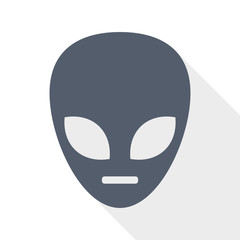 Poster - Alien face flat design vector icon