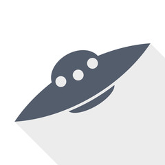 Poster - Ufo, alien spaceship flat design vector icon