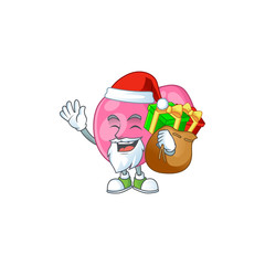 Poster - Santa streptococcus pyogenes Cartoon character design with sacks of gifts