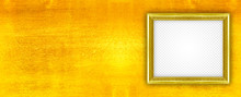Gold Picture Frame Isolated On A Golden Background