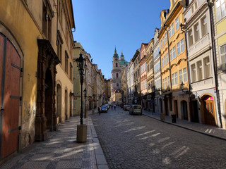 Wall Mural - Medieval European Streets that are deserted due to Coronavirus quarantine