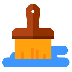 Wall Mural - brush flat icon on white background