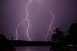 Thunderstorm night on the lake