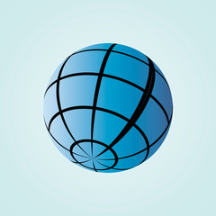 Poster - Globe icon. Flat vector drawing. Horizontal vertical lines