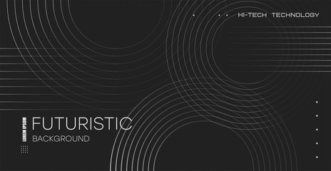 Abstract futuristic technology. Abstract background with dynamic lines and circles. Applicable for wall poster, poster, user interface, cover, banner, social networks.