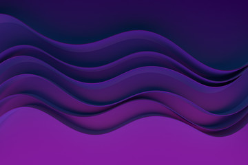 Wall Mural - Abstract purple waves background.3d Rendering.