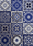 Fototapeta Kuchnia - seamless pattern with blue flowers