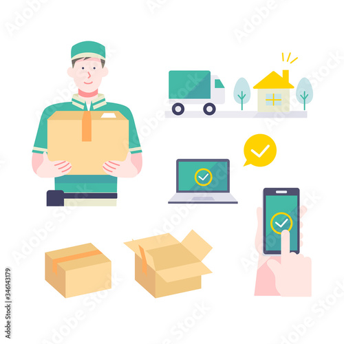 配達イラストセット Vector De Stock Adobe Stock 配達イラストセット Vector De Stock Adobe Stock