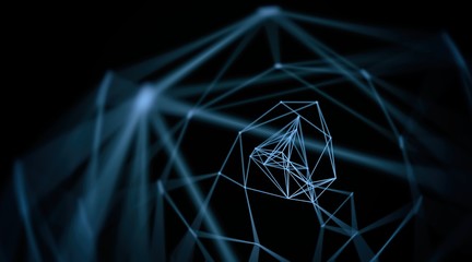 Wall Mural - abstract geometry surfaces, lines and points background, used as digital wallpaper and technology ba
