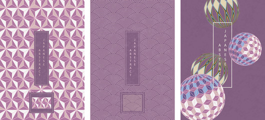 Wall Mural - oriental japanese style abstract pattern background design geometry wave move polygon star and handb