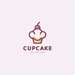 Canvas Print - simple cupcake logo vector graphic for any business.