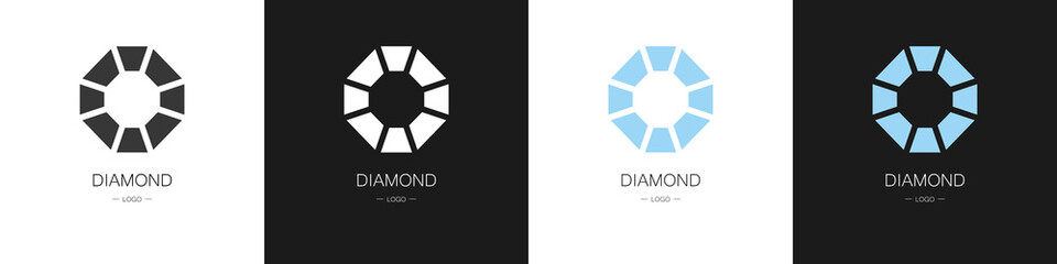 Wall Mural - Set of diamonds logos. Collection. Modern style. Vector illustration.
