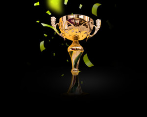Wall Mural - trophy cup. champion trophy, shiny golden cup.