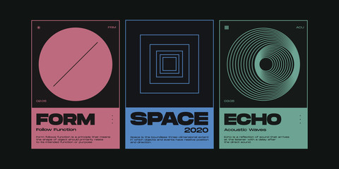 meta modern swiss aesthetics poster design template