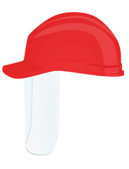 Sticker - Safety helmet with visor. vector illustration