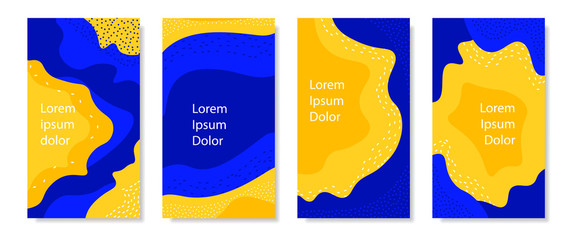 Poster - Set of vertical background with liquid shapes.