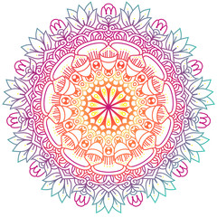 Vector round abstract circle. Mandala style. Decorative element, colored circular design element.