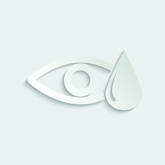 Poster - paper eye icon with water drop