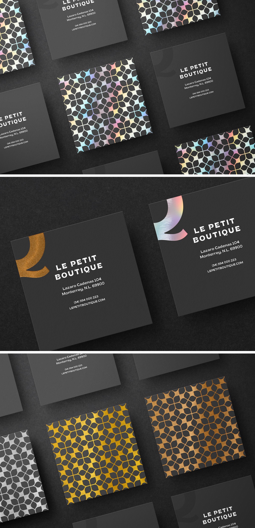 Square Business Cards Mockup Scene with Holographic and Foil Effects Stock  Template | Adobe Stock