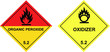Organic Peroxide, Oxidizer Warning Sign, Warning Symbol, Class 5 Hazard Warning Diamond Placard