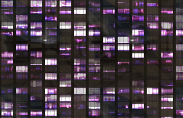 Wall Mural -  city buildings windows by night