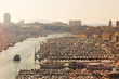 aerial view of marseille port docks