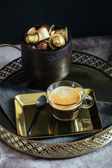 Wall Mural - Espresso Drink on Tray