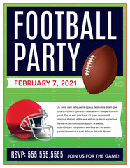 Wall Mural - American Football Party Flyer Illustration